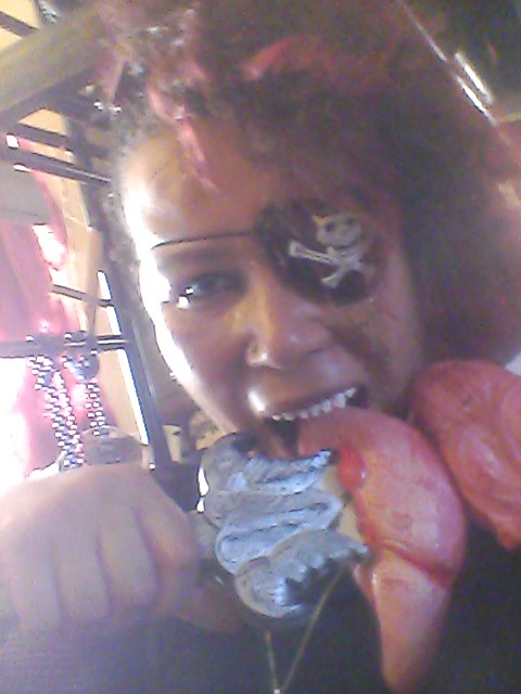 Sumiko dressed as Sera, ghoul, for Halloween